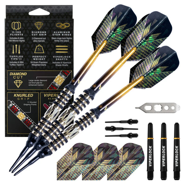 Viper Wizard Gold and Black Soft Tip Darts 20gm – docscues