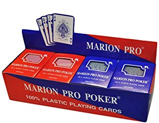 Box of 12 decks of 100% Plastic Marion Pro Poker Playing Cards - Regular index