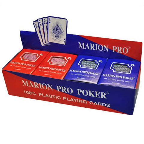 100% Plastic Marion Pro Poker Playing Cards - Regular index